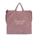 Borsa in velluto a coste da donna a spalla e a mano 39 x 37 x 4 cm Due manici corti Cinghia lunga Scritta decorativa in corsivo Interno 2