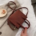 Borsa mini crossbody da donna da portare a mano o a tracolla Due manici superiori e lunga cinghia regolabile PU pelle e poliestere 18 x 4