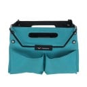 Borsa multifunzionale pieghevole per attrezzi con manici metallici e tasche esterne 26 x 21 x 20 cm turchese per attrezzi manuali e piccoli accessori 1