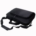Borsa nera sottile per laptop con manici e tracolla regolabile con imbottitura Tasca frontale con zip Tessuto in nylon 40 x 5,5 x 29 cm 2