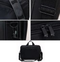Borsa nera sottile per laptop con manici e tracolla regolabile con imbottitura Tasca frontale con zip Tessuto in nylon 40 x 5,5 x 29 cm 4