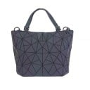 Borsa olografica da donna a mano e a spalla Forma trapezoidale Motivo geometrico di triangoli Materiale in PU e poliestere 2