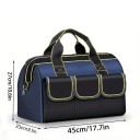 Borsa per attrezzi 45x23x27 cm in tessuto oxford impermeabile con tasche multiple fondo rinforzato alta capacità resistente 2