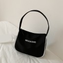 Borsa piccola da donna a spalla con manico corto Borsa in nylon con chiusura a cerniera Bordo a contrasto 22 x 9,5 x 19 cm 5