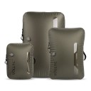 Borsa sottovuoto per abbigliamento set 3 pz, compressione, impermeabile, 18/25/55 l, nylon 70D con TPU, verde oliva, per viaggi e valigia 1