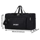 Borsa sportiva da viaggio in nylon a tracolla 60 x 24 x 31 cm Grande borsa leggera per allenamento Gym fitness bag Bagaglio con tracolla 2