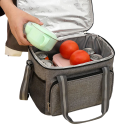 Borsa termica grigia 23x31x19 cm Isolamento per alimenti Borsa per il pranzo Chiusura con zip Struttura spaziosa Colore elegante Per il lavoro e in viaggio 7