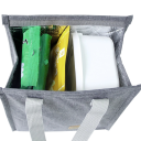 Borsa termica per alimenti 25,5x22,5x13 cm Colori neutri Dimensioni compatte Strato isolante Chiusura a zip Borsa per il pranzo Picnic 3