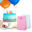 Borse regalo di carta 24 pz 24 x 13 x 8 cm Colori pastello con adesivi 3,5 cm Sacchetti kraft per regali e dolci Vari colori 2