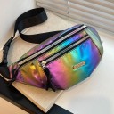 Borsetă cu efect de curcubeu, 31 x 15 x 8 cm, pentru femei și bărbați, cu fermoar, curea reglabilă, buzunar interior cu fermoar 1