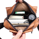 Borsetă impermeabilă din piele ecologică pentru bărbați, 26 × 22 × 6 cm, capacitate mare, cu curea reglabilă, pentru alergare, călătorii, drumeții în aer liber 3