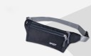 Borsetă sport pentru alergare, neagră, din material Oxford impermeabil, 33x11 cm, cu curea reglabilă și două buzunare cu fermoar 2