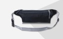 Borsetă sport pentru alergare, neagră, din material Oxford impermeabil, 33x11 cm, cu curea reglabilă și două buzunare cu fermoar 3