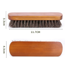 Børste af hestehår med træhåndtag 11,7 x 4,3 x 3,3 cm Naturlig rengøringsbørste til sko, møbler og overflader Hjemmevedligeholdelse 2