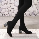 Botas acima do joelho com salto bloco 5