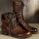 Botas de couro para homem com atacadores 2