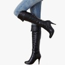 Botas de couro para senhora com salto agulha J1723 1