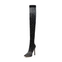 Botas de estilo feminino com pedras - Negras 1