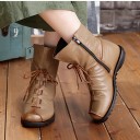 Botas de Inverno de Cano Baixo em Couro para Senhora 6