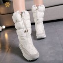 Botas de Inverno Femininas com Estampado de Flocos J1191 4