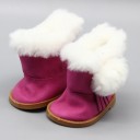 Botas de inverno para boneca até 43 cm com pelo felpudo dobrado sobre a parte superior. Corte de cano curto. Sola plana. Dimensões 7 x 4 5