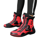 Botas de motociclismo unisex altas com fecho de mecanismo rotativo construção de borracha PU proteção para condução de motocicleta 5