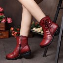 Botas de tornozelo femininas com flor J1712 1
