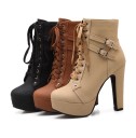 Botas de tornozelo femininas com salto agulha J1708 8