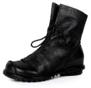 Botas de tornozelo femininas em pele sintética J2370 2