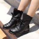 Botas de tornozelo femininas em pele sintética J2370 1