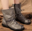 Botas de tornozelo femininas em pele sintética J2370 5