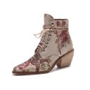 Botas de tornozelo para senhora com flores J817 4