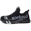 Botas de trabajo unisex con cordones y parte superior flexible de tela y goma, calzado de trabajo para uso diario y laboral, construcción ligera 4