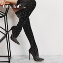 Botas elegantes de mujer con pedrería - Negro 1