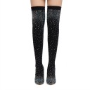 Botas elegantes de mujer con pedrería - Negro 2