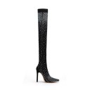Botas elegantes de mujer con pedrería - Negro 5