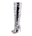 Botas plateadas por encima de la rodilla para mujer J538 11