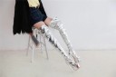 Botas prateadas acima do joelho para senhora J538 4