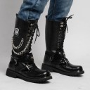 Botas punk masculinas com corrente 6