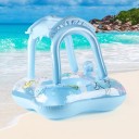Bote inflable para niños con respaldo y toldo 63 × 63 × 60 cm capacidad 5–25 kg asiento flotante para piscina y agua 4
