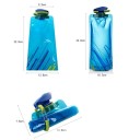 Botella de agua flexible y plegable con mosquetón, botella de plástico para viaje, reutilizable y blanda en bolsa, para hidratación al aire 6