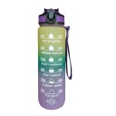 Botella de agua motivacional de 1 l, botella de hidratación deportiva con marcadores de tiempo, botella transparente para bebidas y fitness con tapa a prueba de fugas 6