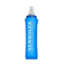 Botella de agua plegable blanda de 250 ml, termo de TPU, botella deportiva para correr, acampar, bolsa de hidratación azul, equipo ligero 1