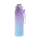 Botella de agua portátil motivacional de 900 ml, botella de hidratación deportiva con marcadores de tiempo y citas, tapa a prueba de fugas, mango ergonómico, construcción liviana 6