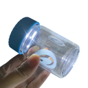 Botella de almacenamiento iluminada Tarro hermético con luz LED 8,8 x 5,3 cm Vidrio Transparente con impresión Para especias, hierbas y pequeños objetos 5