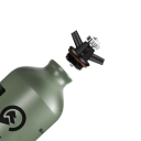 Botella de combustible líquido 1 l Aleación de aluminio con válvula de seguridad Botella de combustible portátil verde para estufas de camping Contenedor exterior 5