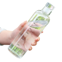 Botella de plástico para agua con marcación temporal de bebida 500 ml Botella transparente de plástico para el seguimiento 5