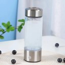 Botella generadora de agua eléctrica, ionizador antioxidante portátil, botella de agua de vidrio rica en hidrógeno de 420 ml, taza de agua con alto contenido de hidrógeno, 20,5 x 7 cm 2