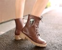 Botine pentru femei cu imprimeu de schelet J1713 16