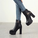 Botines de mujer con hebilla - Negro 1